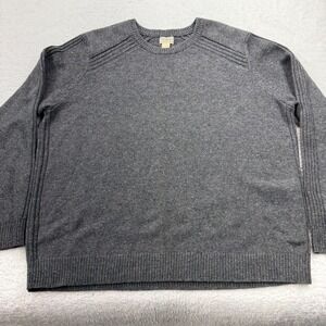 LL Bean Men's Speckled Merino Wool Crewneck Sweater 3XLT Tall Gray Knit